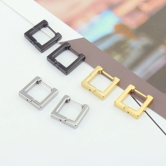 Square stainless steel earrings