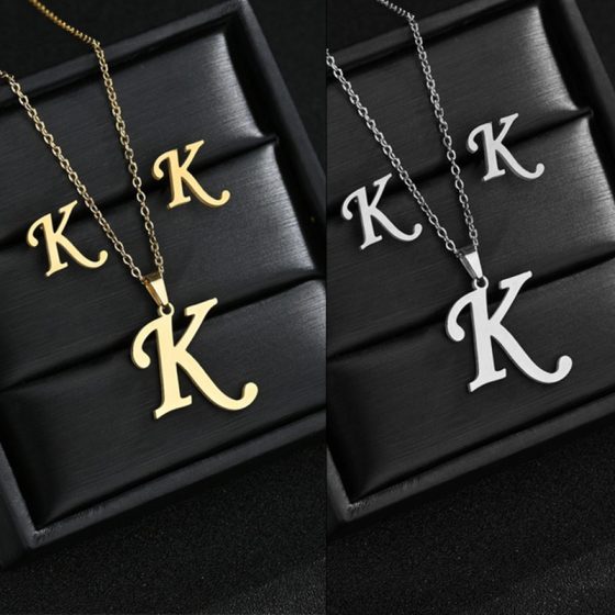 New 26 letter stainless steel necklace